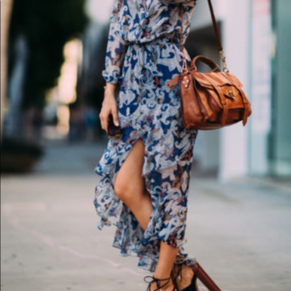 Twelfth Street by Cynthia Vincent EXCLUSIVE Long Sleeve Paisley Ruffle Dress